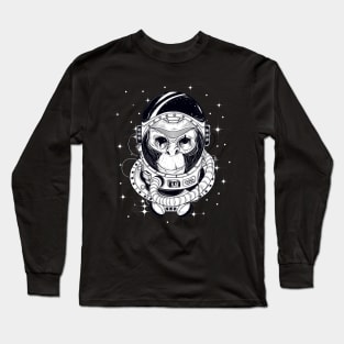 Manga Style Astronaut monkey in space suit Long Sleeve T-Shirt